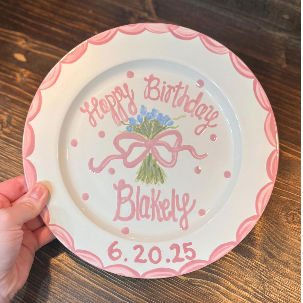 Personalized Hand-Painted Ceramic Birthday Plate • Custom Keepsake Tradition Gift