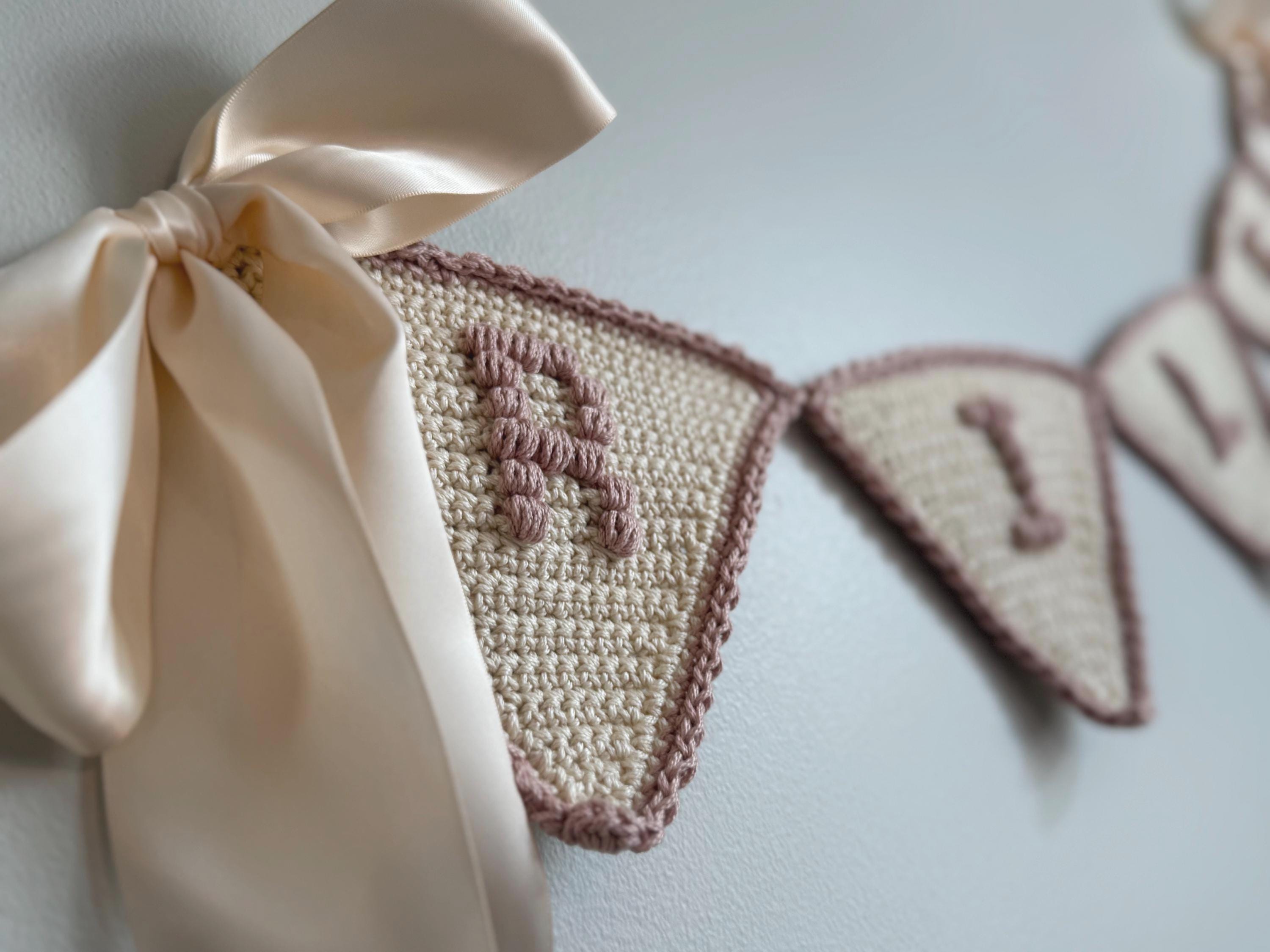 Keepsake Baby Name Banner: Custom Nursery Decor with Satin Ribbon