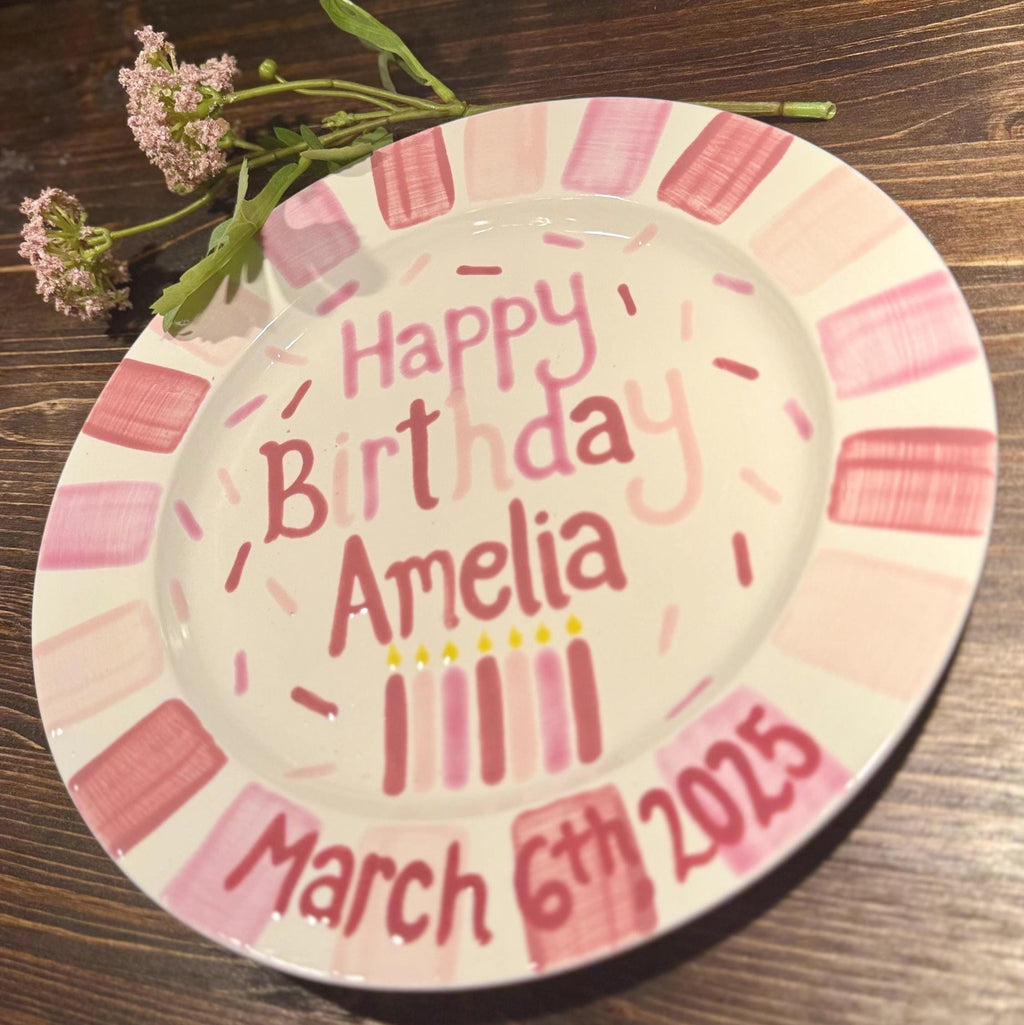 Personalized Keepsake Plate for Baby’s First Birthday – Custom Name & Date
