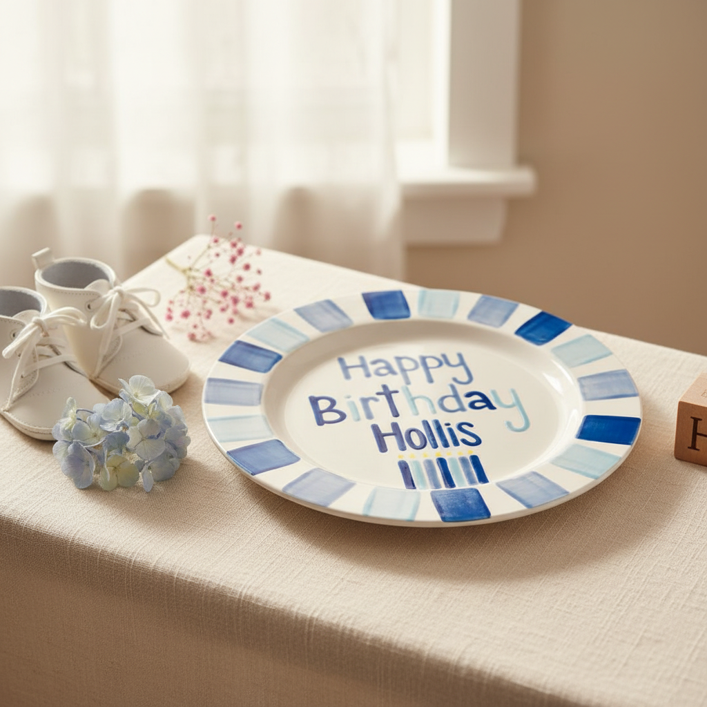 Custom Keepsake Plate for Baby's First Birthday