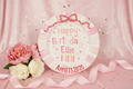 Hand-Painted First Birthday Plate: Personalized Keepsake for Girls, Pink Bow
