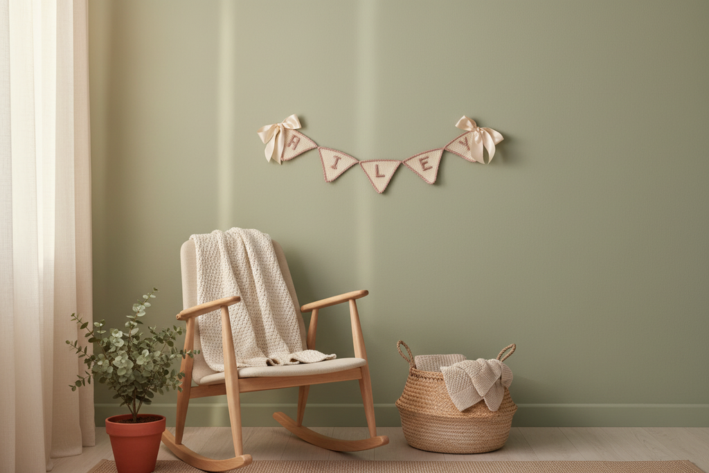 Handmade Baby Name Banner – Personalized Nursery Garland
