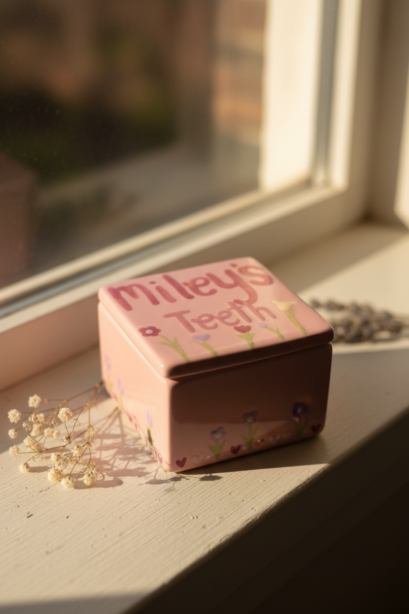 Hand-Painted Tooth Fairy Box – Keepsake Trinket for Lost Teeth
