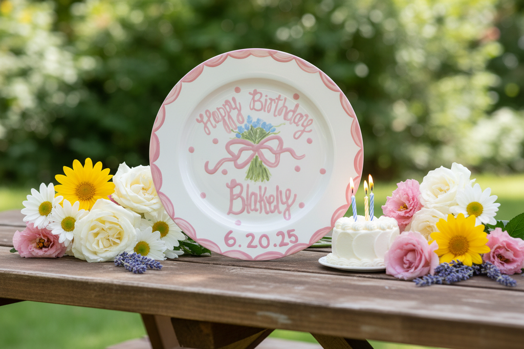Personalized Hand-Painted Ceramic Birthday Plate • Custom Keepsake Tradition Gift